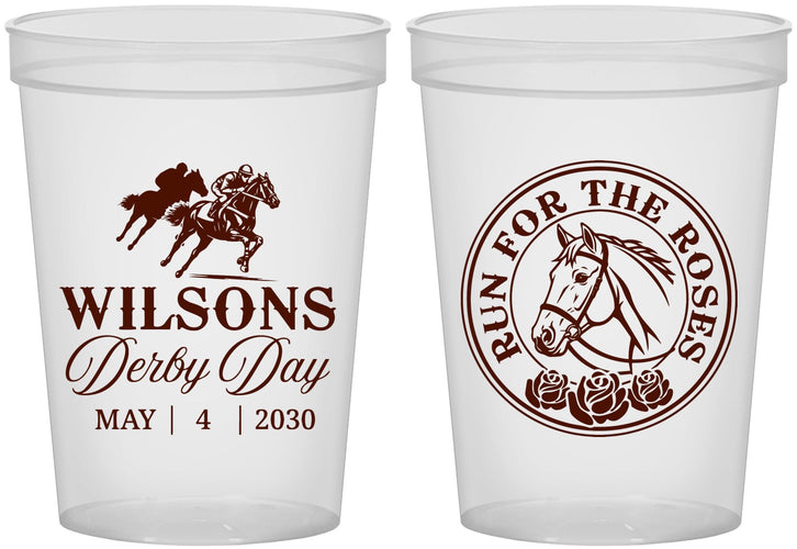 Custom Derby Day 16 oz Translucent Cups - Run For The Horses | 320006
