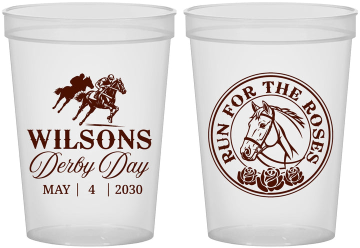 Custom Derby Day 16 oz Translucent Cups - Run For The Horses | 320006