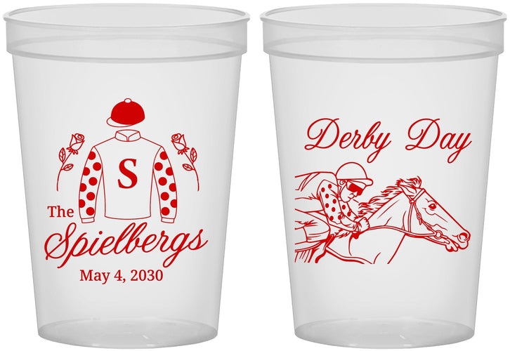 Custom Derby Day 16 oz Translucent Cups - Horses | 320007