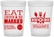 Custom Wedding 16 oz Translucent Cups - Eat Drink Be Married | 324