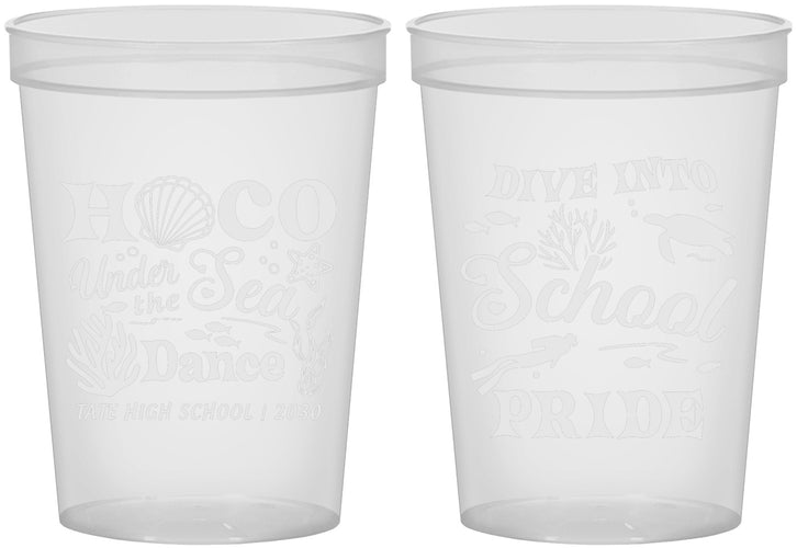 Custom Homecoming 16 oz Translucent Cups - Hoco Under The Sea | 330000