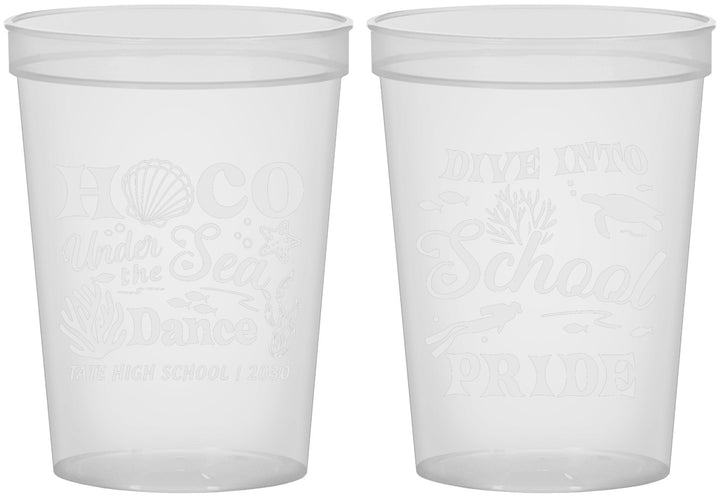 Custom Homecoming 16 oz Translucent Cups - Hoco Under The Sea | 330000