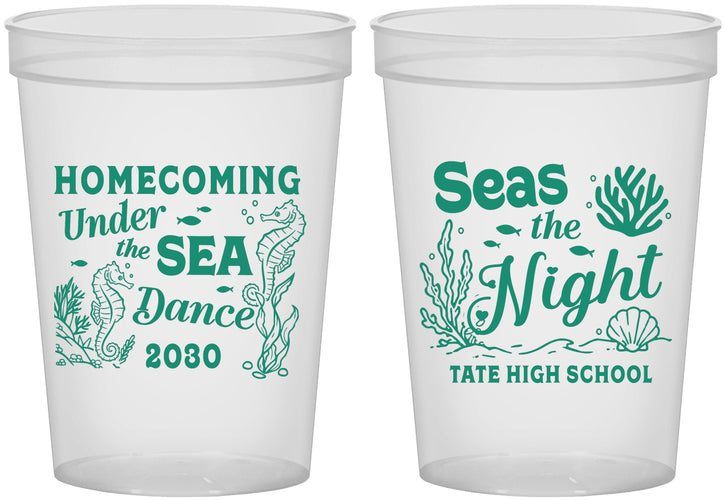 Custom Homecoming 16 oz Translucent Cups - Under The Sea Dance | 330001