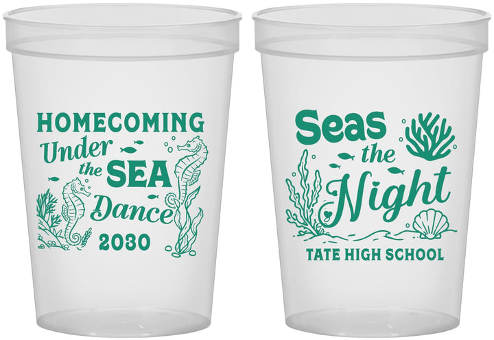 Custom Homecoming 16 oz Translucent Cups - Under The Sea Dance | 330001