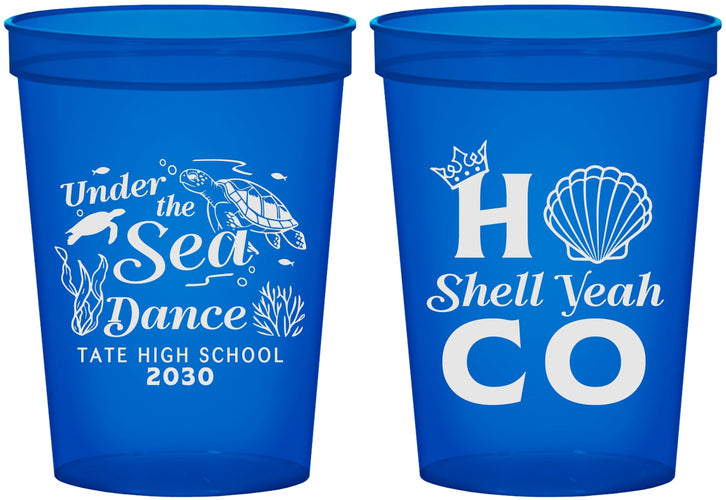 Custom Homecoming 16 oz Translucent Cups - Hoco Under The Sea | 330003
