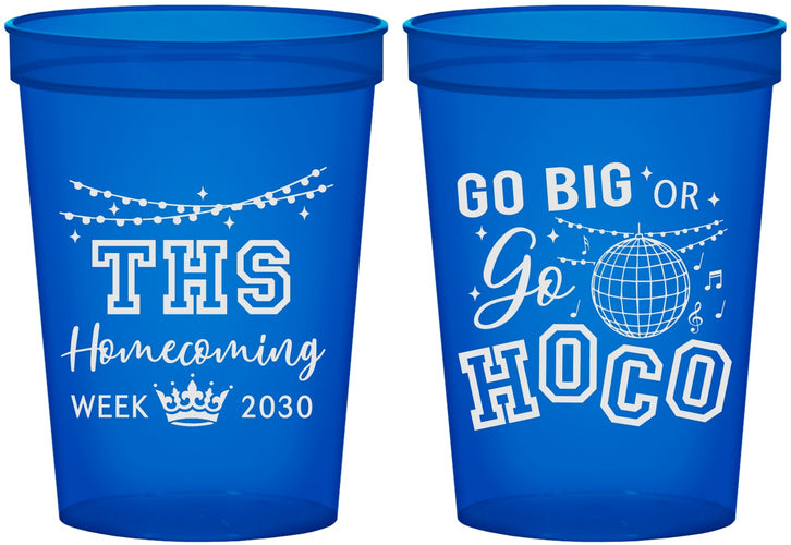 Custom Homecoming 16 oz Translucent Cups - Big Or Go Hoco | 330004