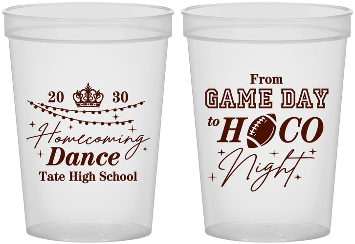 Custom Homecoming 16 oz Translucent Cups - Gameday To Hoco Night | 330005