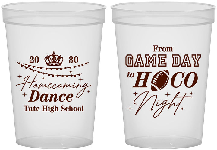 Custom Homecoming 16 oz Translucent Cups - Gameday To Hoco Night | 330005