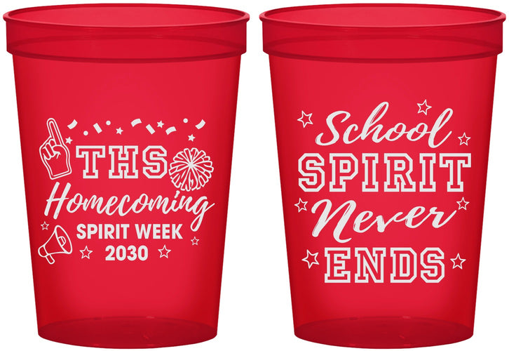 Custom Homecoming 16 oz Translucent Cups - Spirit Week | 330011