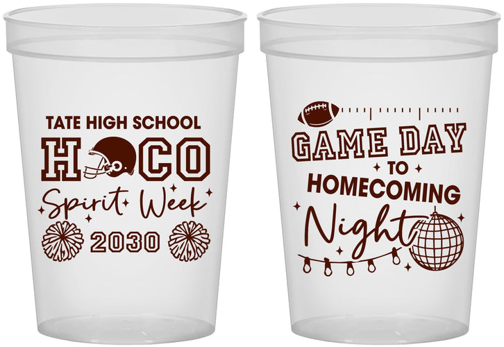 Custom Homecoming 16 oz Translucent Cups - Spirit Week | 330013
