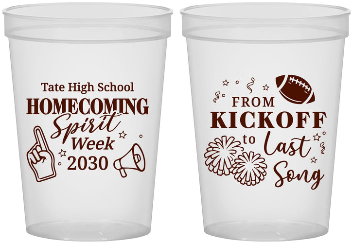 Custom Homecoming 16 oz Translucent Cups - Spirit Week | 330019