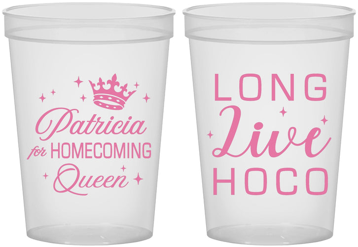 Custom Homecoming 16 oz Translucent Cups - Hoco Queen Vote | 330026