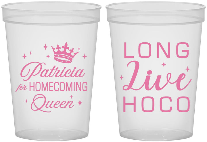 Custom Homecoming 16 oz Translucent Cups - Hoco Queen Vote | 330026