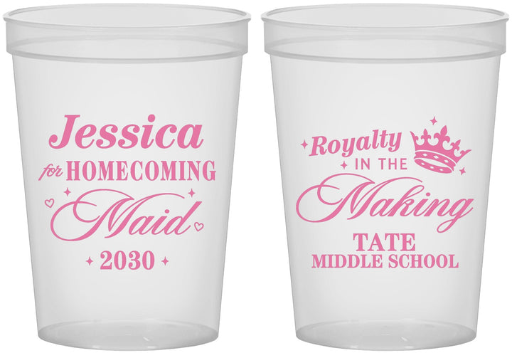 Custom Homecoming 16 oz Translucent Cups - Hoco Maid Vote | 330029