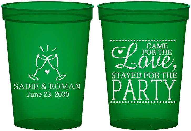 Custom Wedding 16 oz Translucent Cups - Love Party | 331