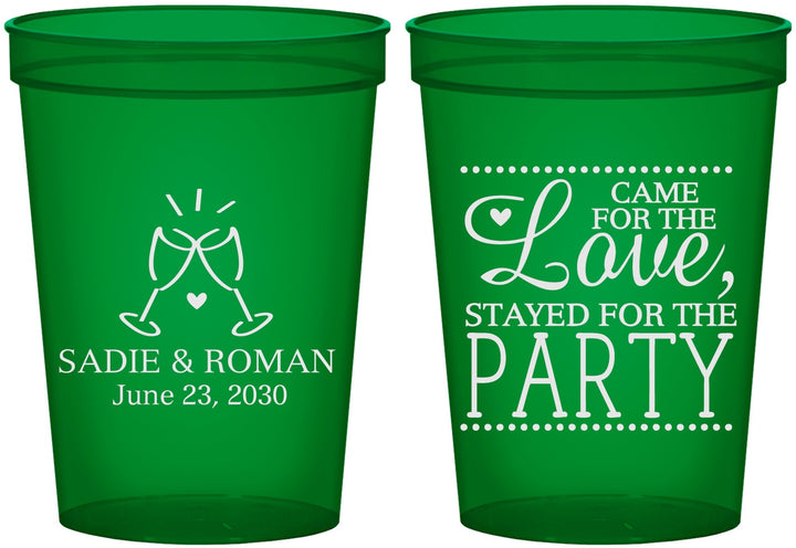 Custom Wedding 16 oz Translucent Cups - Love Party | 331