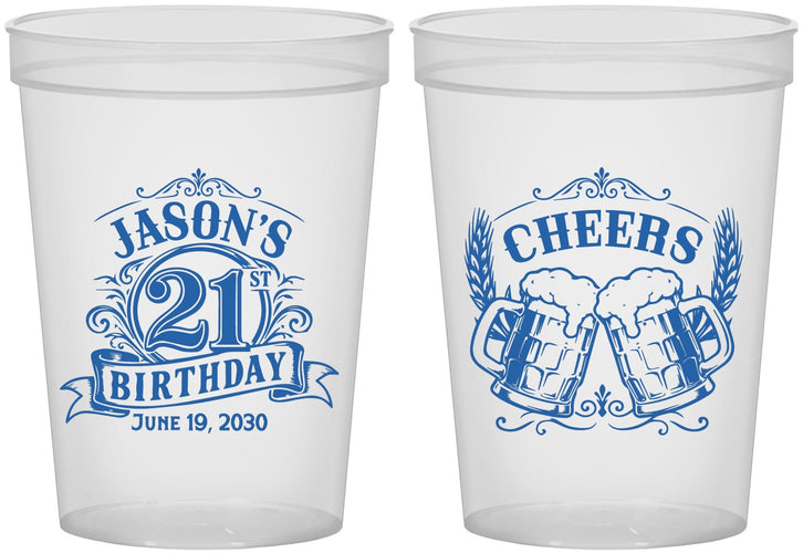 Custom 21st Birthday 16 oz Translucent Cups - Cheers | 340001