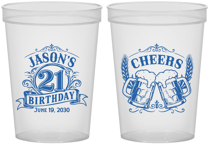 Custom 21st Birthday 16 oz Translucent Cups - Cheers | 340001