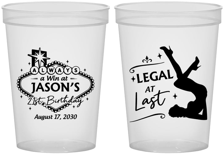 Custom 21st Birthday 16 oz Translucent Cups - Legal At Last Vegas | 340002