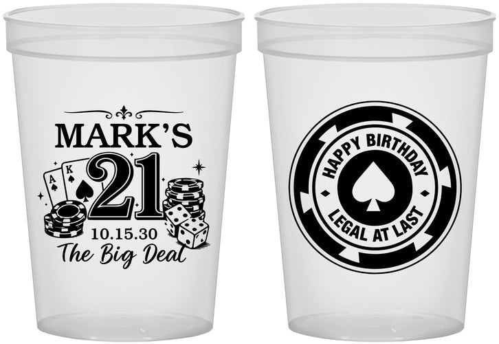 Custom 21st Birthday 16 oz Translucent Cups - Legal At Last Vegas | 340004
