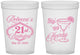 Custom 21st Birthday 16 oz Translucent Cups - Sip Sip Hooray Vegas | 340006