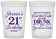 Custom 21st Birthday 16 oz Translucent Cups - Candles Cake Drunk | 340010