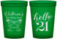 Custom 21st Birthday 16 oz Translucent Cups - Hello Twenty One | 340011