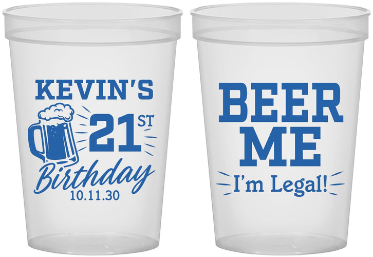 Custom 21st Birthday 16 oz Translucent Cups - Beer Me I Am Legal | 340014