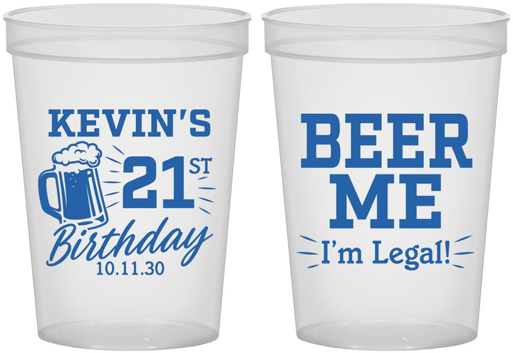 Custom 21st Birthday 16 oz Translucent Cups - Beer Me I Am Legal | 340014