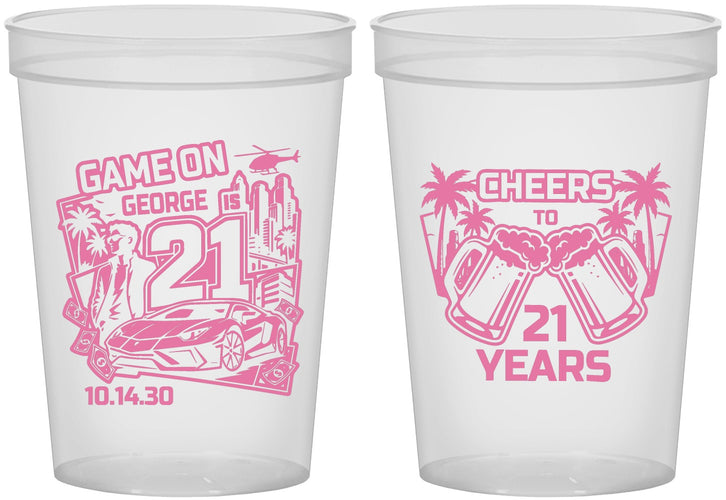 Custom 21st Birthday 16 oz Translucent Cups - Video Game | 340024