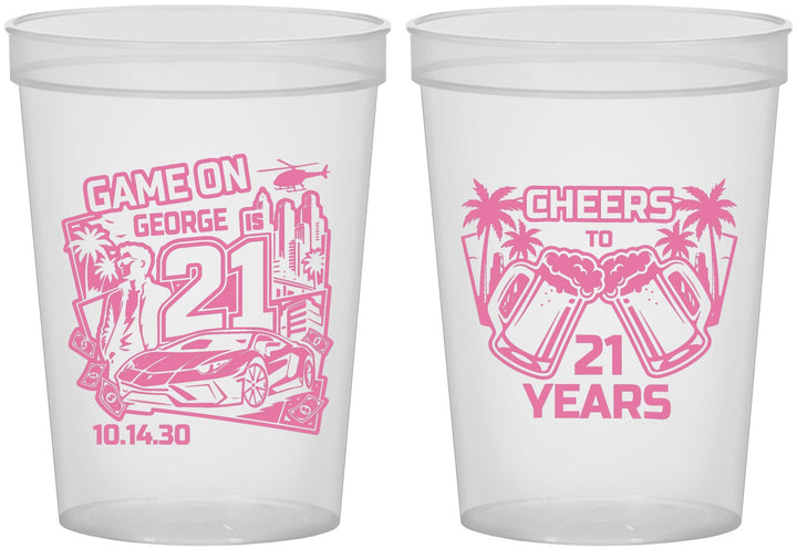 Custom 21st Birthday 16 oz Translucent Cups - Video Game | 340024