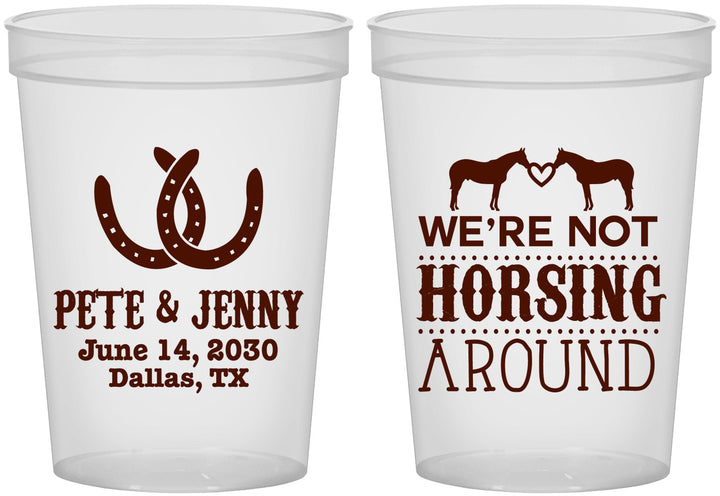 Custom Wedding 16 oz Translucent Cups - Horseshoe | 342