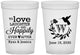 Custom Wedding 16 oz Translucent Cups - Love Laughter Happily | 345