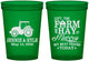 Custom Wedding 16 oz Translucent Cups - Left The Farm Tractor | 351