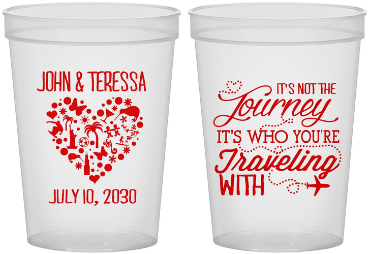 Custom Wedding 16 oz Translucent Cups - Journey Traveling With | 354