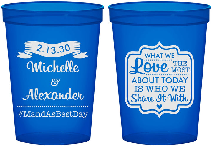 Custom Wedding 16 oz Translucent Cups - Love Story | 359