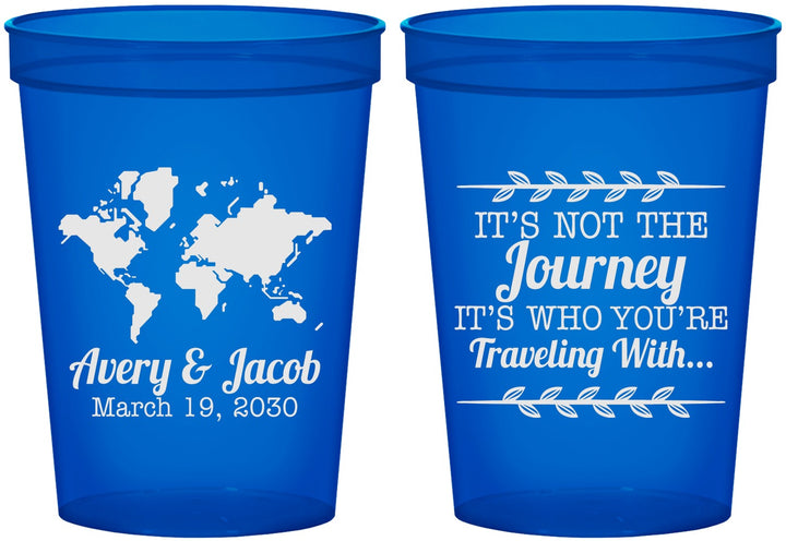 Custom Wedding 16 oz Translucent Cups - Journey Traveling With | 374