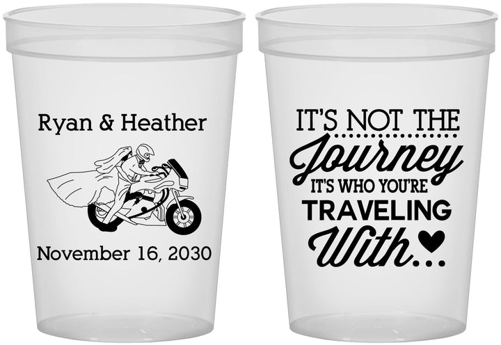 Custom Wedding 16 oz Translucent Cups - Journey Traveling With | 385