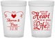 Custom Wedding 16 oz Translucent Cups - Heart Life | 387
