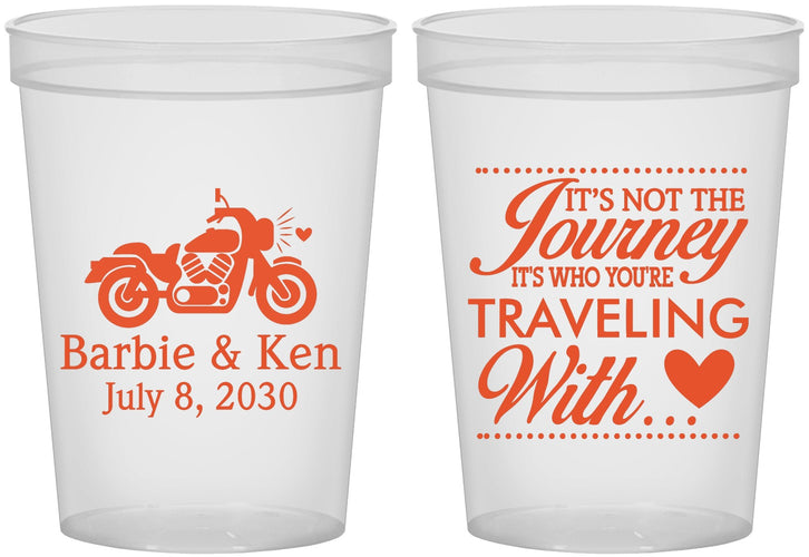 Custom Wedding 16 oz Translucent Cups - Journey Traveling With | 388