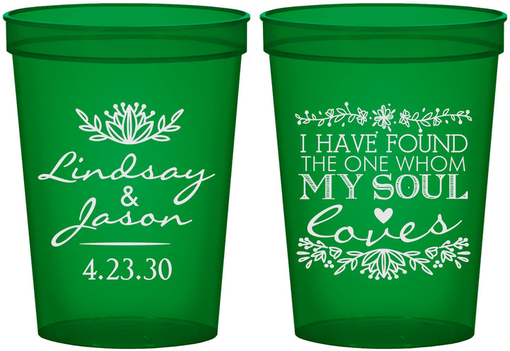 Custom Wedding 16 oz Translucent Cups - Found My Soul | 390