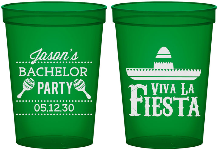 Custom Bachelor Party 16 oz Translucent Cups - Viva La Fiesta Mexican | 40001