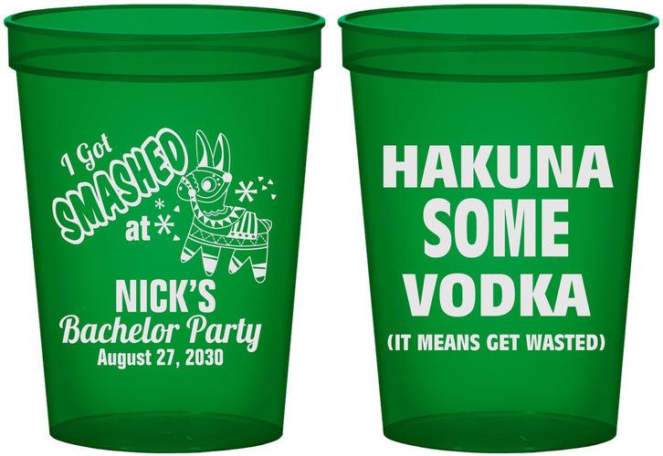 Custom Bachelor Party 16 oz Translucent Cups - Fiesta Mexican | 40004