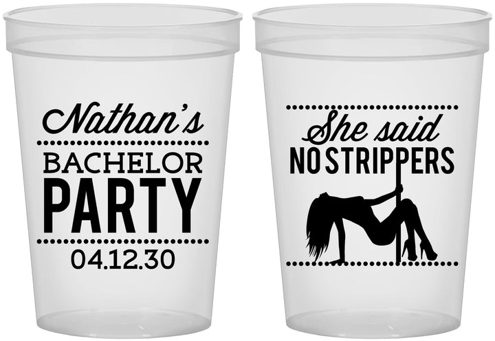 Custom Bachelor Party 16 oz Translucent Cups - Strip Club | 40008