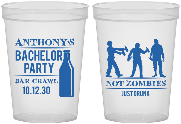 Custom Bachelor Party 16 oz Translucent Cups - Bar Crawl | 40010