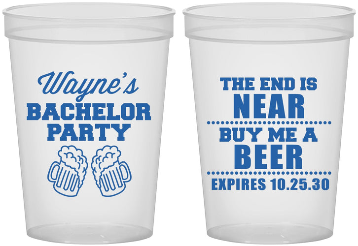 Custom Bachelor Party 16 oz Translucent Cups - Beer | 40014
