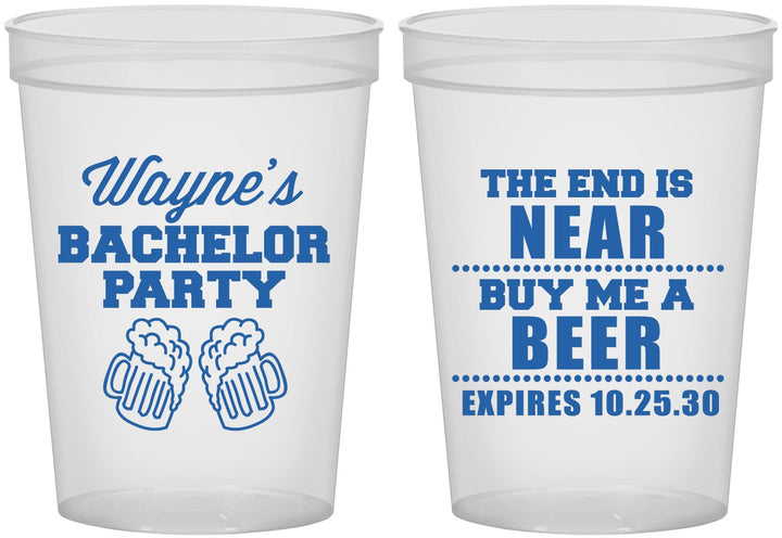 Custom Bachelor Party 16 oz Translucent Cups - Beer | 40014