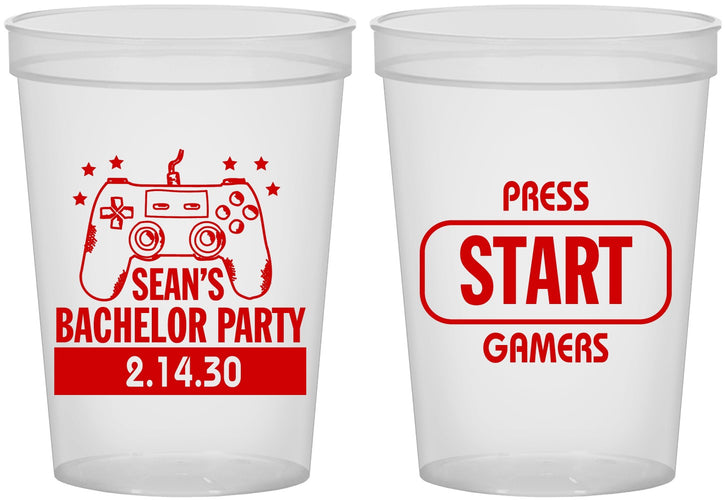 Custom Bachelor Party 16 oz Translucent Cups - Video Games | 40018