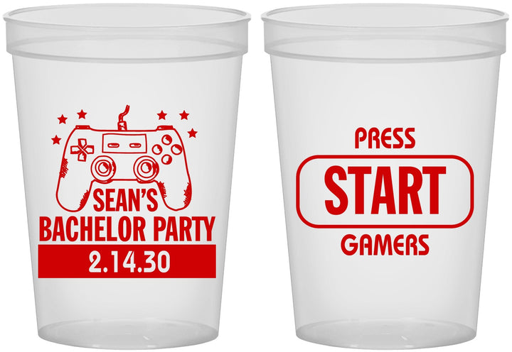 Custom Bachelor Party 16 oz Translucent Cups - Video Games | 40018