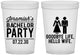 Custom Bachelor Party 16 oz Translucent Cups - Goodbye Life Hello Wife | 40019